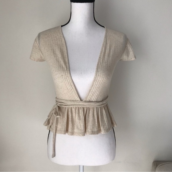 UO - Urban Outfitters - Meant to Be Plunging Tie Front Top - Picture 6 of 6